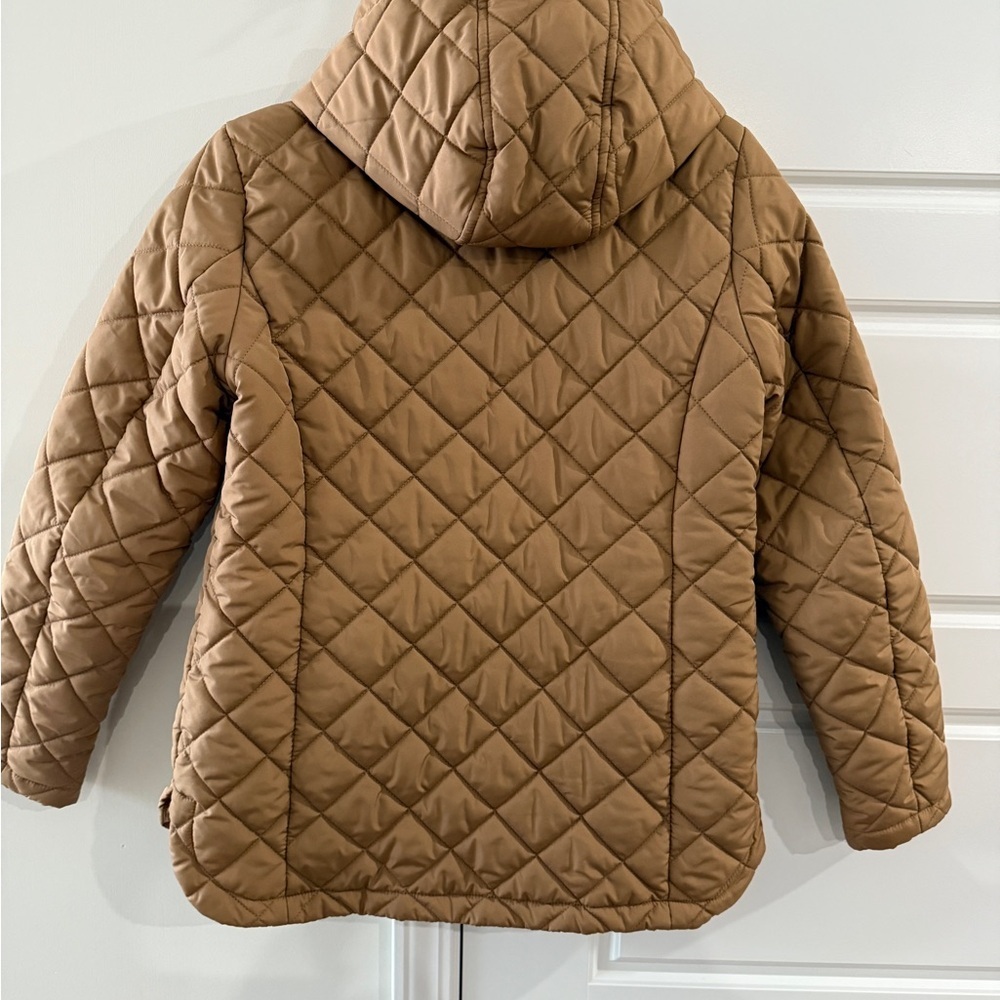 Lands’ End Camel Lightweight Quilted Hooded Autumn Jacket XS Casual - Picture 6 of 6